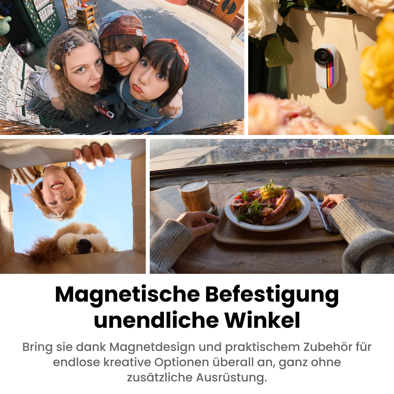 Insta360 GO 3S Retro-Bundle Sonderedition 128 GB Weiß 4K Vlogging-Kamera Freihand-POV-Kamera Retro-Filter 30 fps Extra-Akku