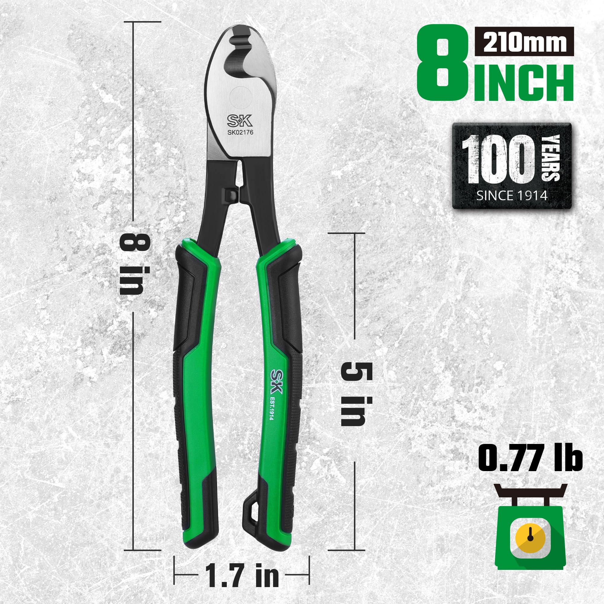 SK 8" Cable Cutters - 3-in-1 Wire Stripping Tool -3