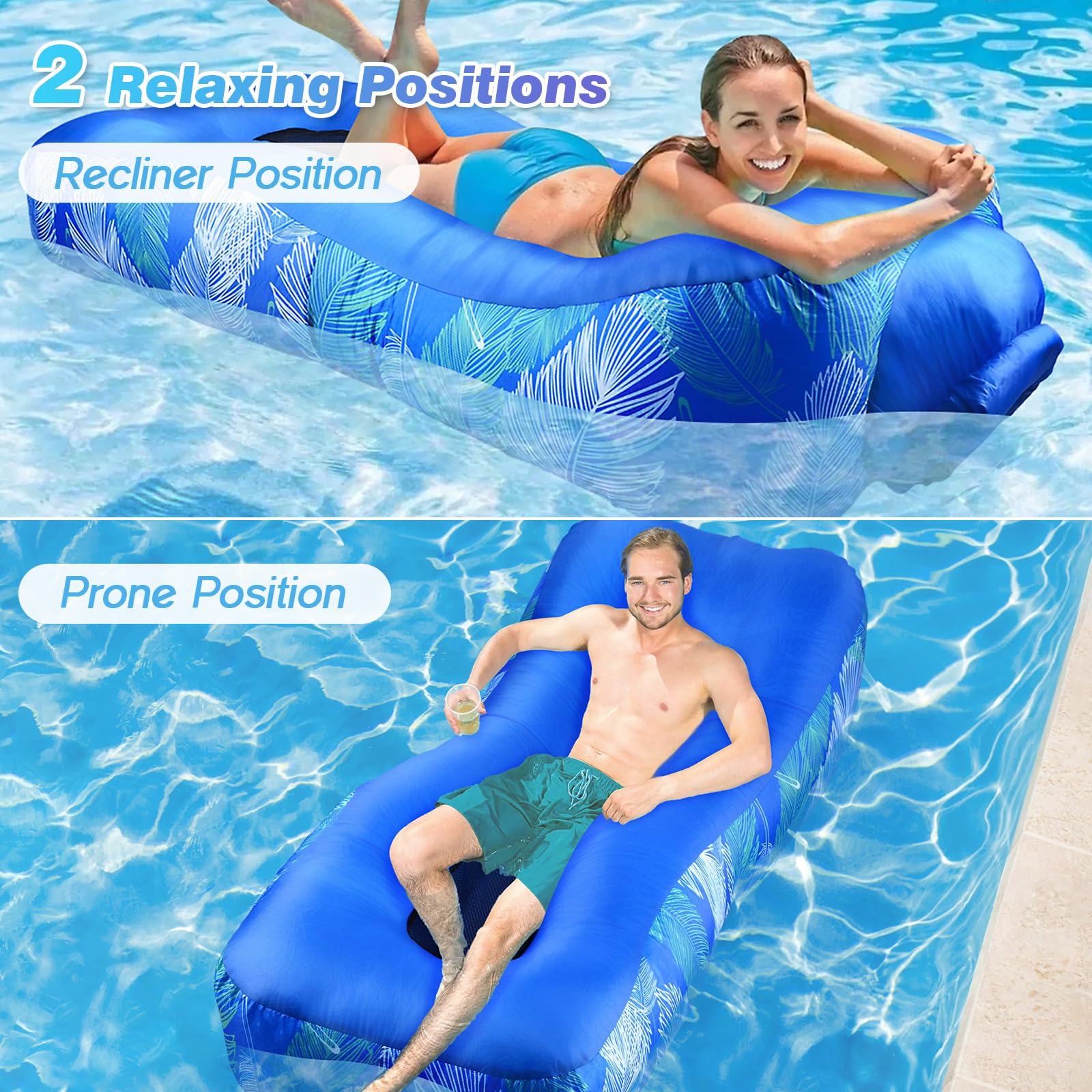 Divano Gonfiabile - Sdraio Air con Borsa Portatile Custodia Impermeabile Smartphone - 195 x 70 cm Divano Gonfiabile Materasso Lettino Campeggio Sedia da Esterno per Viaggi, Spiaggia, Mare, Piscina