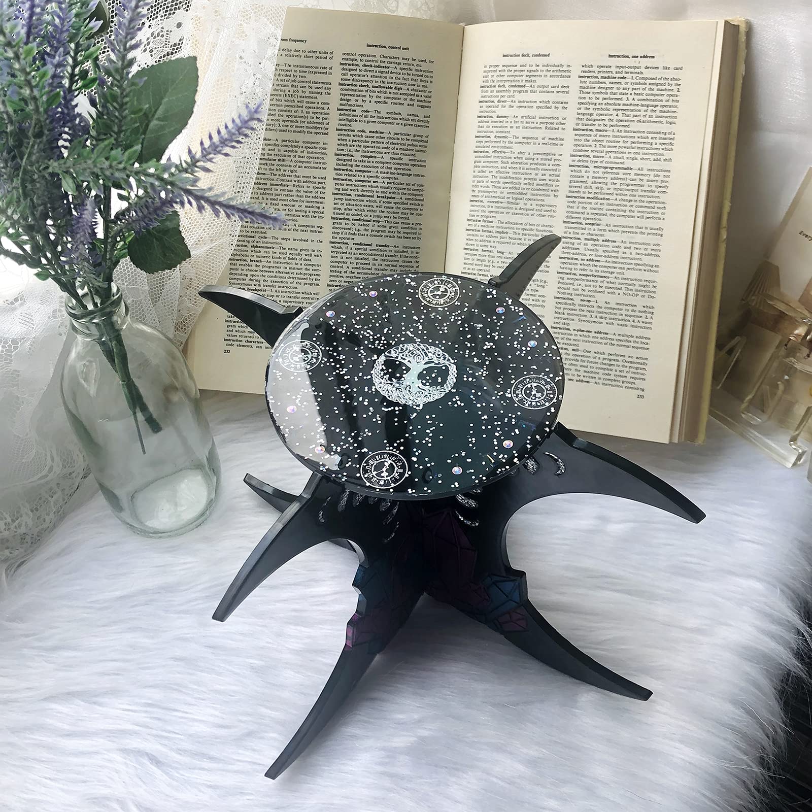 Amazon.com: FUNSHOWCASE Witchy Altar Table Stool Epoxy Resin  display picture 1