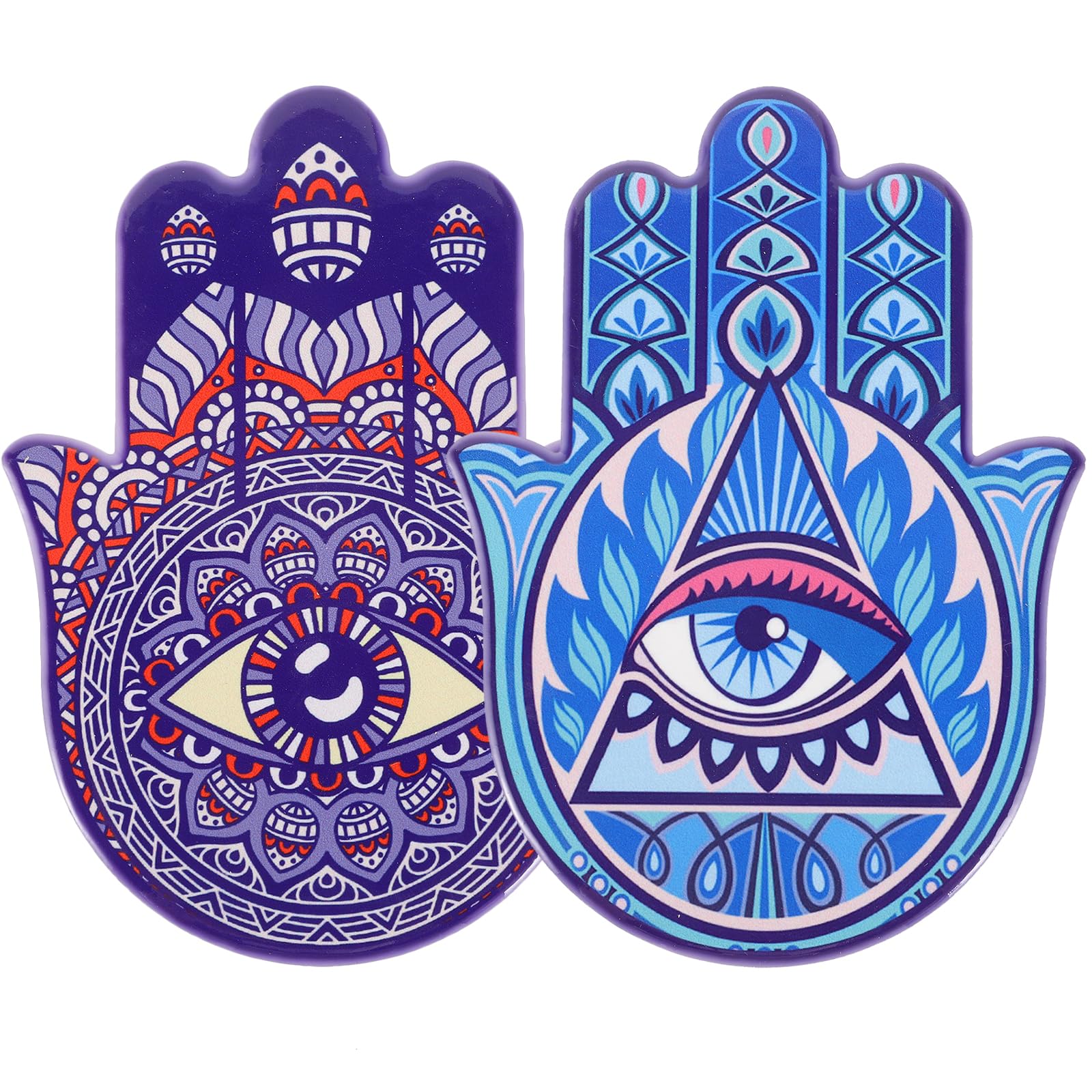 VALICLUD2pcs Ceramic Hamsa Fatima Hand Evil Eye for Luck Statue Ornament Nazar Lucky Blue Charm Amulet Blessing Home Office Decor
