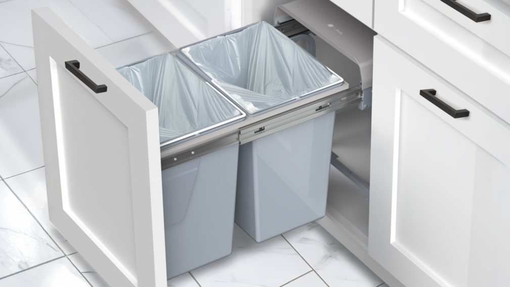 Sistema doble de basura extraíble 40L para gabinetes miniatura 7