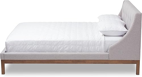 Miniatura 4 de Baxton Studio Chartres Platform Bed, Queen, Greyish Beige