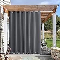 Vista 66 de NICETOWN 2 Paneles de Cortinas para Exteriores Extra Anchas Impermeables y a Prueba de Viento, Bordes Superior e Inferior con Ojales Antióxido
