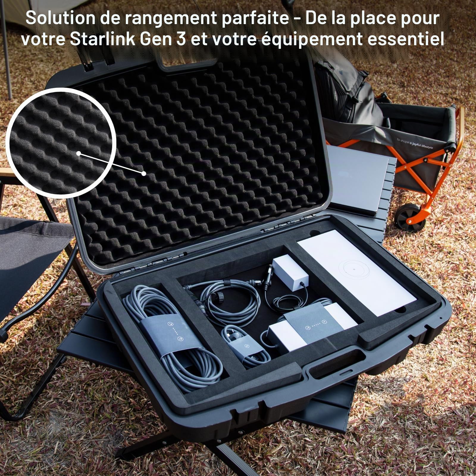 Étui de Rangement pour Starlink Standard/Gen 3, étui de Protection Rigide avec Rembourrage en Mousse pour Starlink Gen 3, routeur, câbles et Accessoires, Portable, Durable