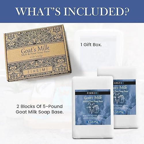 Miniatura 28 de ZenseMe 5.5 libras - Base de jabón de leche de cabra Kit de suministros para derretir y verter para hacer jabón, sin SLS/SLES y PEG Los mejores