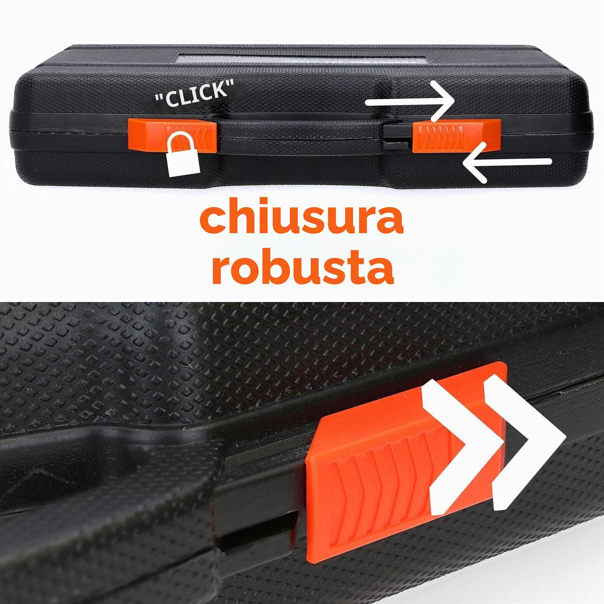 Valigetta a Cricchetto 171 Pezzi, Set Chiavi a Bussola in Acciaio | Cassetta attrezzi completa con cricchetti da 1/2, 1/4 e 3/8 pollici, bussole 4-32 mm e 55 punte per cacciavite incluse.