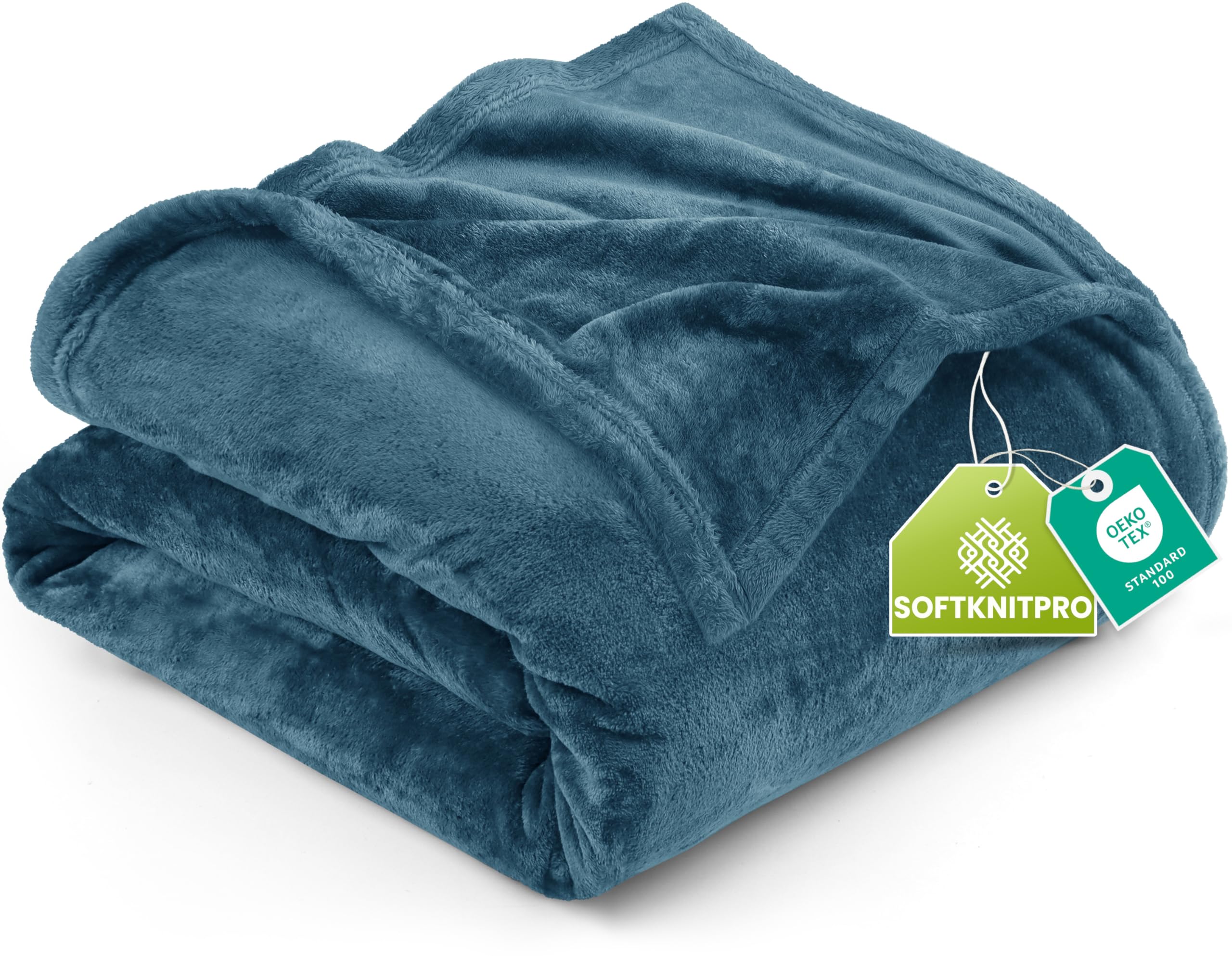 Utopia Bedding King Fleece Blanket 259x228cm 300GSM – Extra Large Soft Fluffy Versatile Luxury Decorative Throws For Sofa, Bed & Settees – Warm Breathable Cosy Gift For Men & Women, Stone Blue