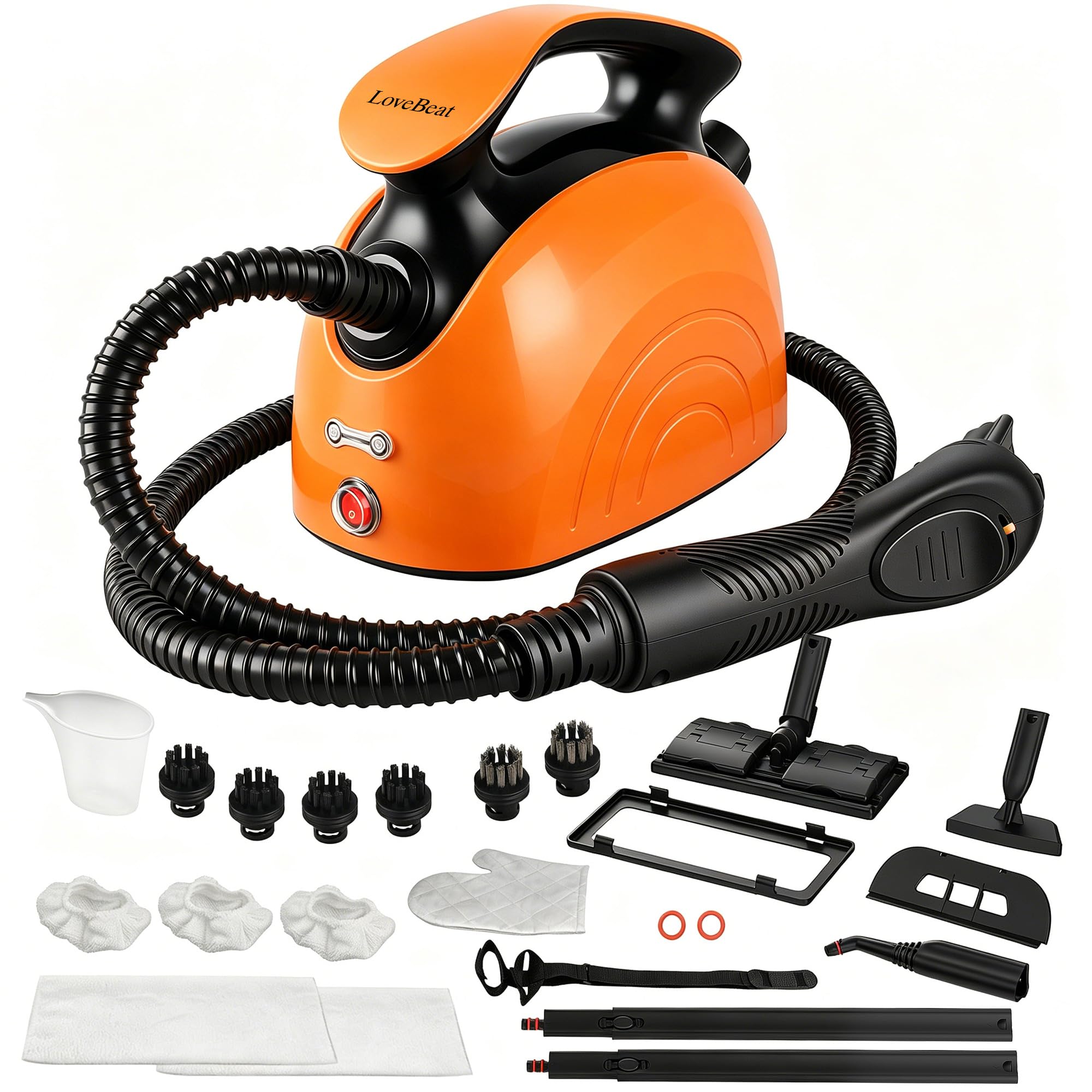 LoveBeat Nettoyeur vapeur, nettoyeur vapeur portable pour la maison, idéal pour nettoyer les plaques de cuisson, les carrelages de salle de bain, les sols, les fenêtres et bien plus encore.