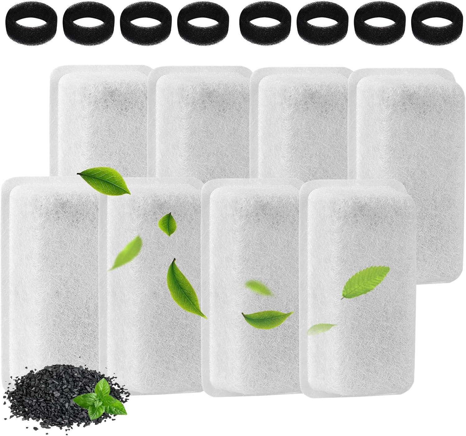 URPOWER 16 Packs Replacement Filters for Cat Water Fountain, 8 Packs Activated