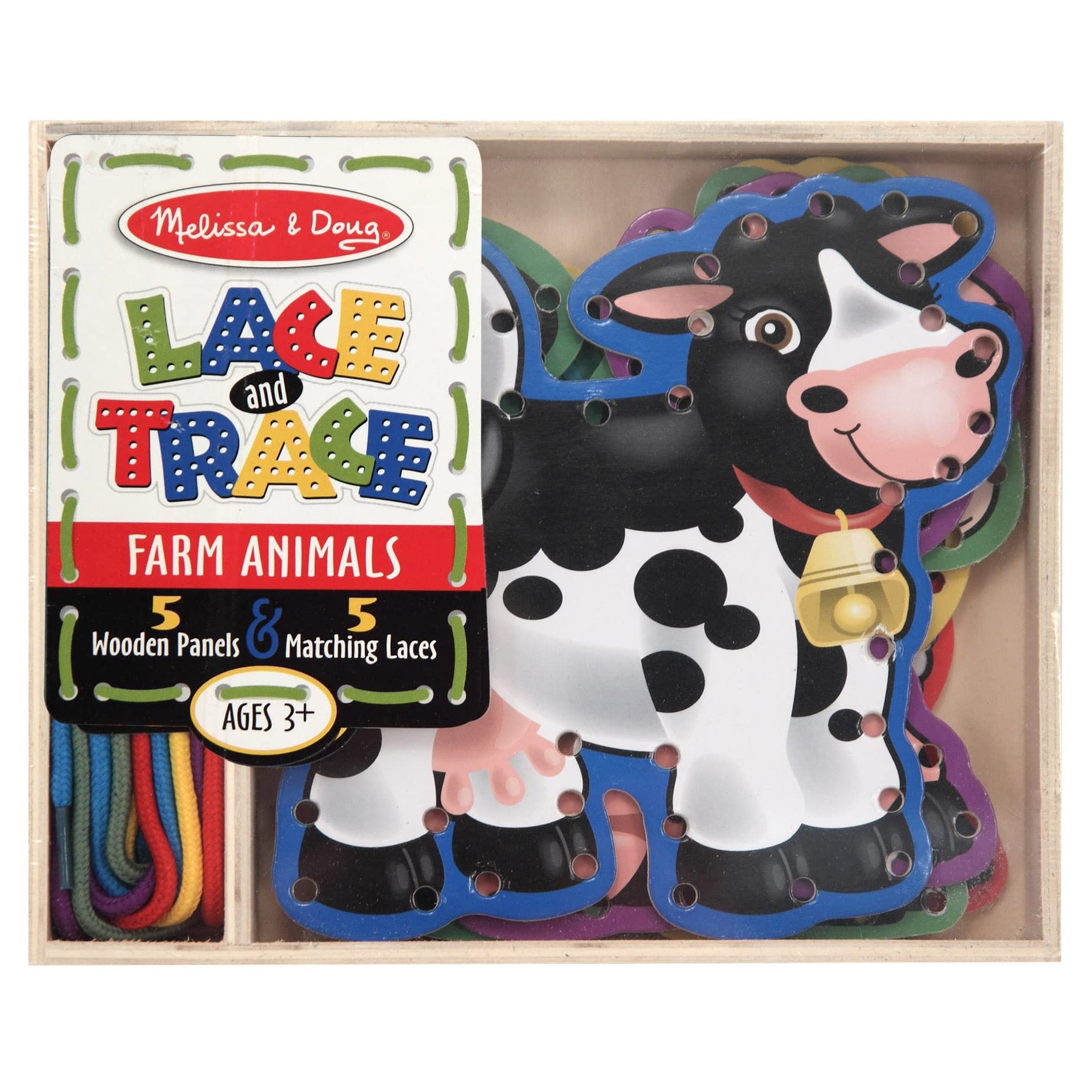 MELISSA & DOUG Farm Animals Lace And Trace Panels, 1 EA