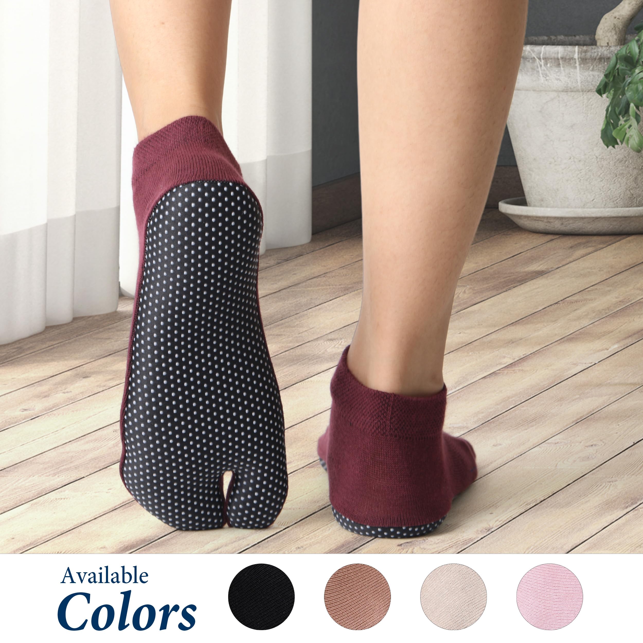 Footmate Socks Pack Of 5 Anti Skid Sponge Bottom Toe Ankle Cotton Socks for Women 1