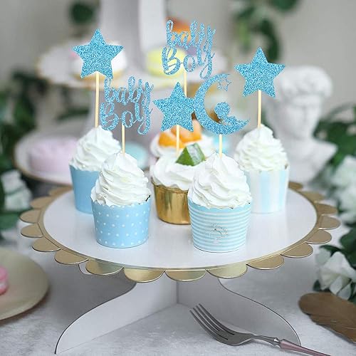 Miniatura 51 de 30 piezas de decoración de cupcakes para baby shower, vestido con lazo con purpurina, biberón para cupcakes "It's a Girl", decoración de pasteles