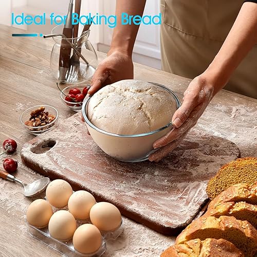 Miniatura 3 de NUTRIUPS Tazones de vidrio profundo para mezclar de 7 pulgadas, cuencos de vidrio transparente de 54 onzas para cocina, juego de 2