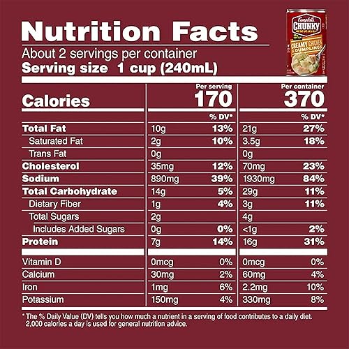 Miniatura 5 de Campbell's Chunky Soup - Pollo cremoso y albóndigas, 18.8 onzas líquidas, 4 latas con calcomanía Mooresville Merchant