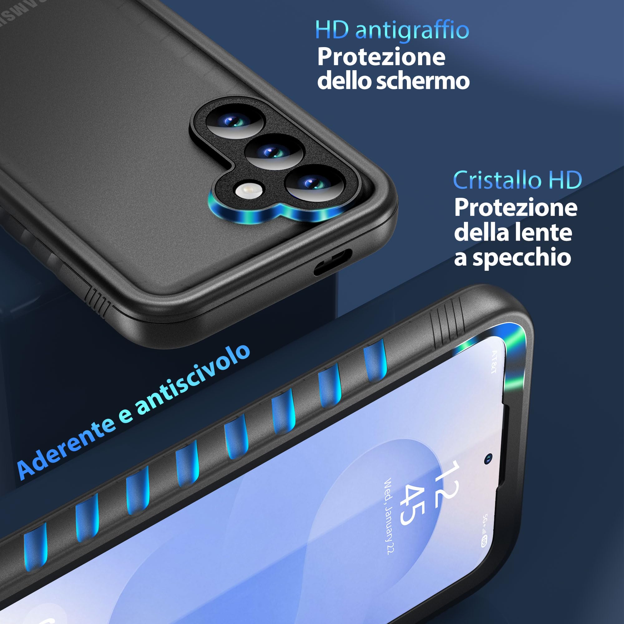 SPORTLINK Cover per Samsung Galaxy S25 Impermeabile - 360 Full Body Armor Protettiva S25 Case [IP68 Waterproof] [6FT Antiurto] Custodie Antipolvere Subacquea con Fotocamera/Schermo Protezione