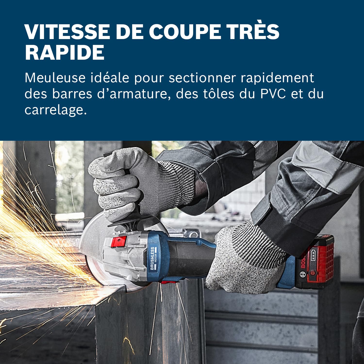 Bosch Professional 18V System meuleuse angulaire sans-fil GWS 18V-8 (diamètre de disque 125 mm, avec L-BOXX, sans batterie ni chargeur)