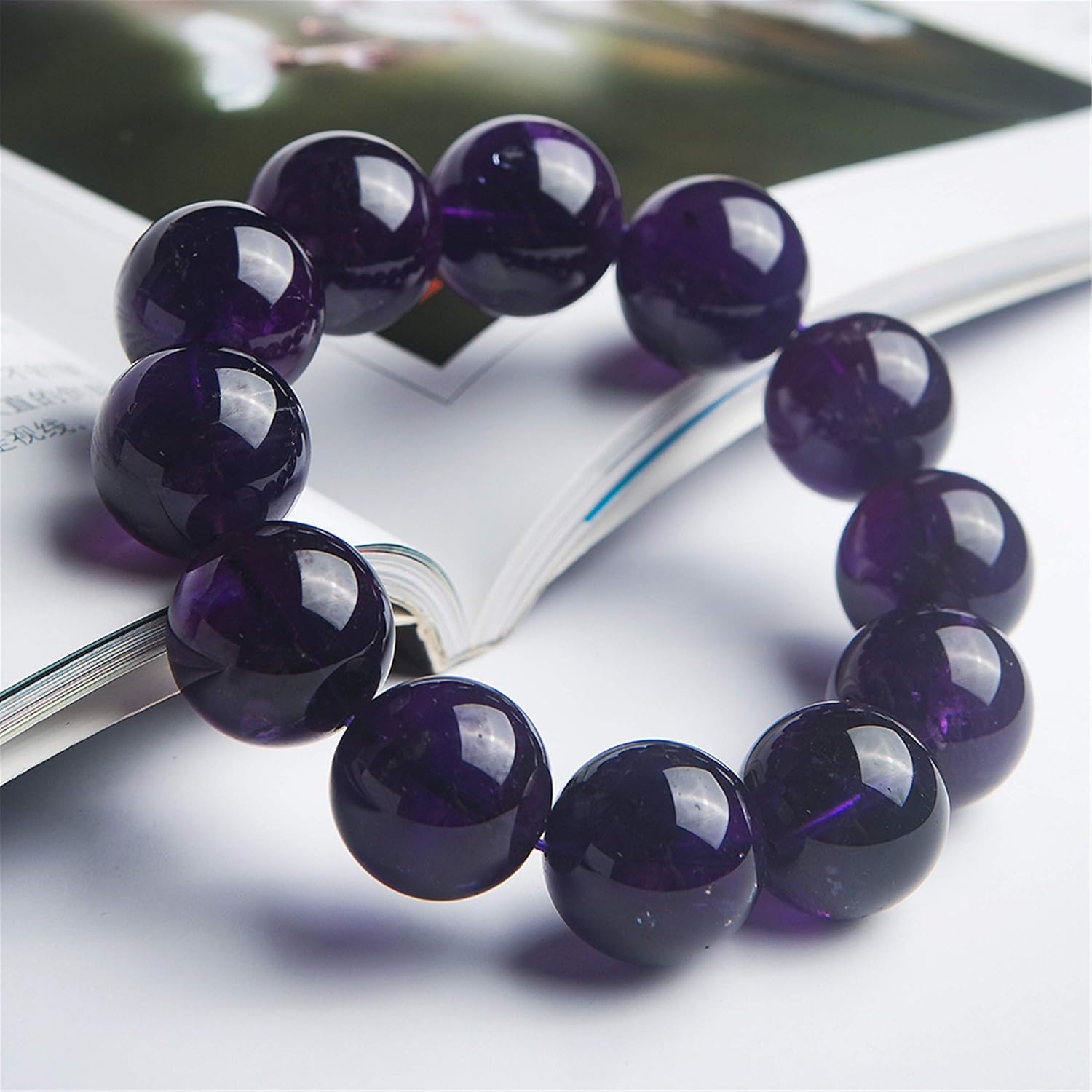 希少ウルグアイ産 4A+ アメジスト 紫水晶 ブレスレット 10.5mm-11mm×19