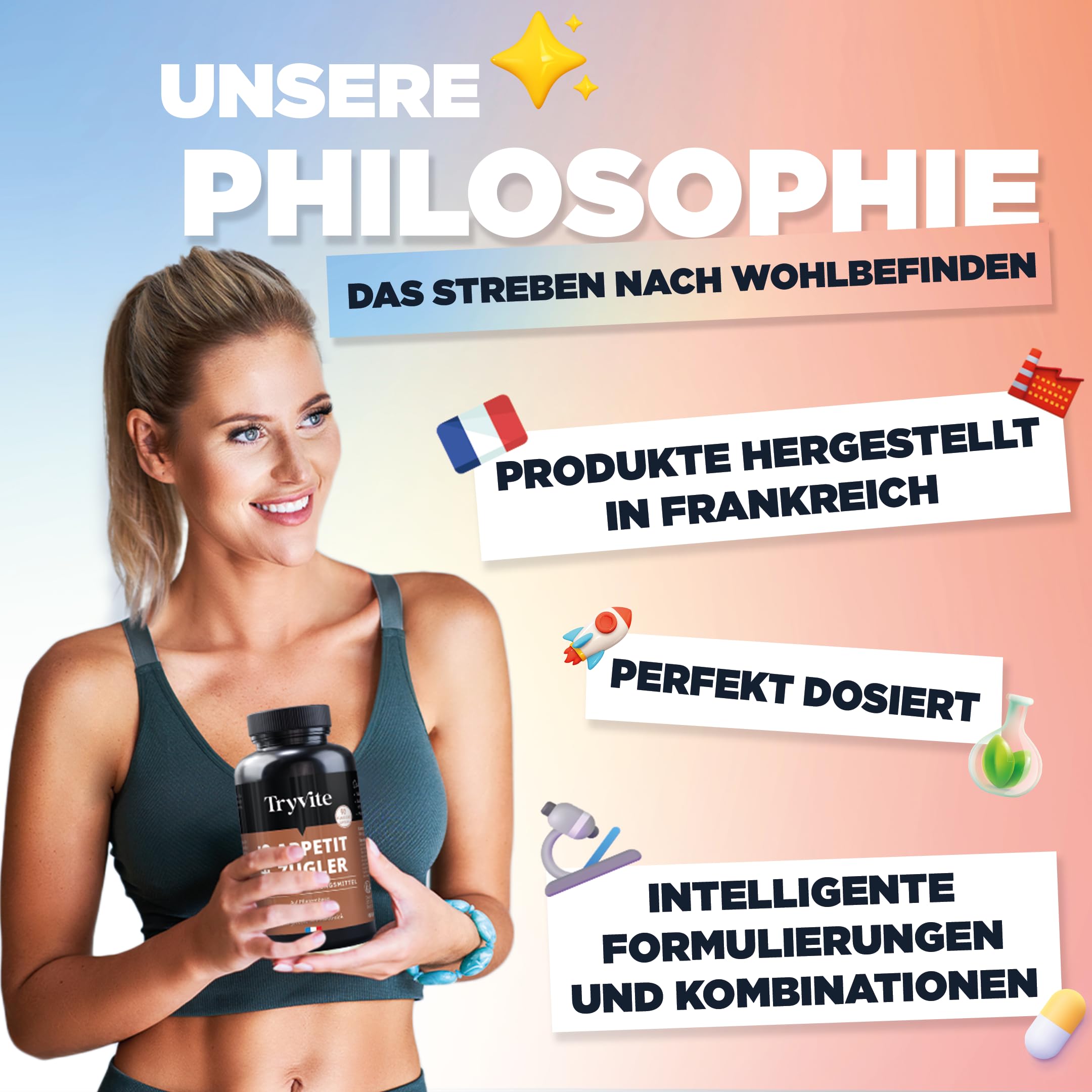 Nahrungsergänzung | Konjak (Glucomannan), Nopal & Artischocke | 90 Kapseln | TRYVITE