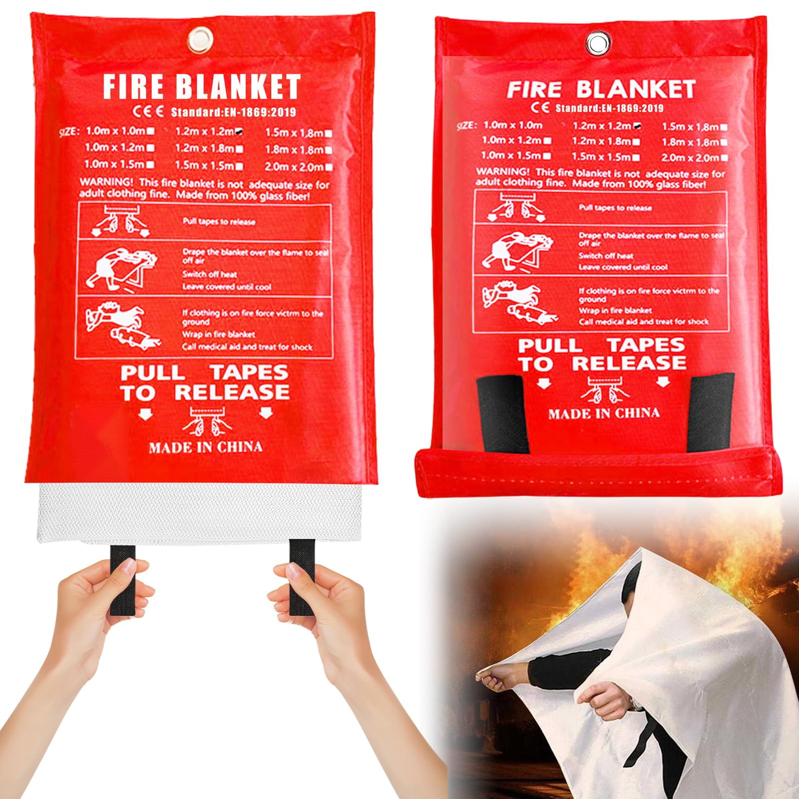 Flintronic Couverture Anti Feu, Lot De 2 Couvertures Anti-feu Pour La