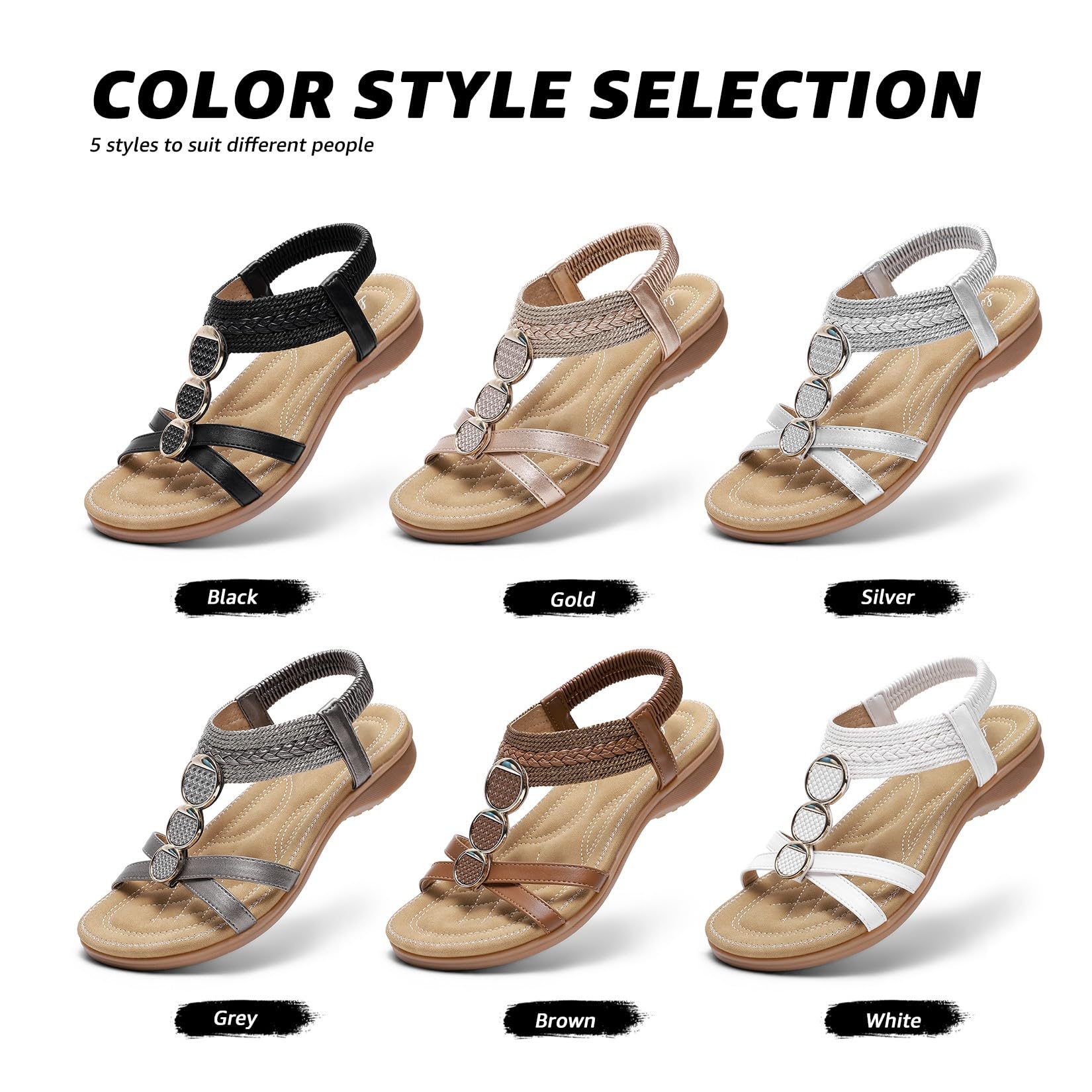 Littleplum Damen Sandalen Arch Support Sandale Riemen Design Stilvolle Sommer Sandalen