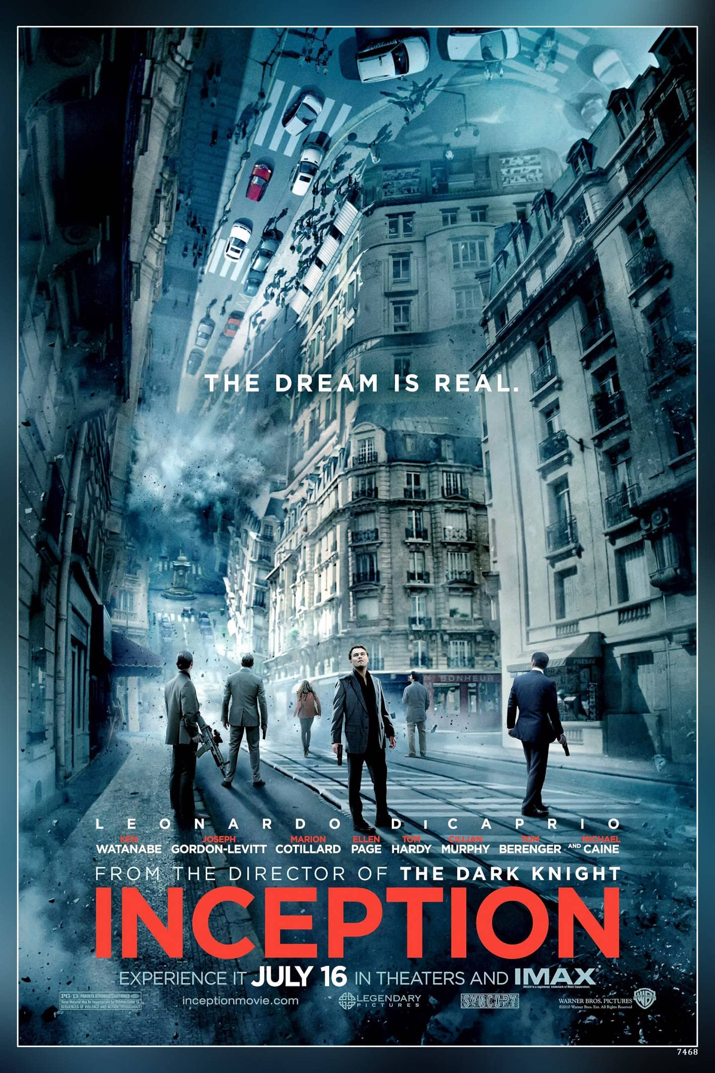 POSTERNEST Inception Movie The Dream Is Real Leonardo Dicaprio Tom Hardy Ellen Page Cillian Murphy Joseph Gordon-Levitt Main Promo Poster Matte Finish Paper Print 12 x18 Inch (Multicolor) -7468