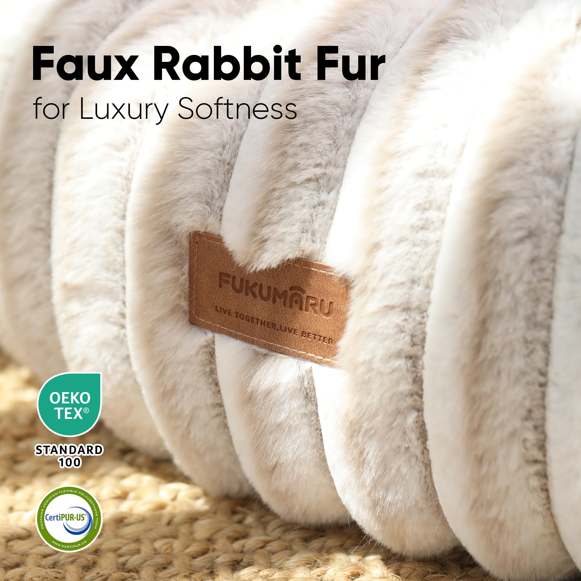 FUKUMARU Panier pour Chien, Lit Béquille Apaisant pour Chiots Anxieux, Coussin Moderne Dehoussable Lavable pour Chat à Imprimé Dégradé, Panier Orthopédique pour Chiot, Couleur Camel, 63cm