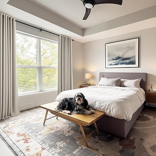 Miniatura 7 de PONY DANCE Cortinas color crema para ventanas de autocaravana, persianas pequeñas con aislamiento térmico para privacidad para aula, baño,