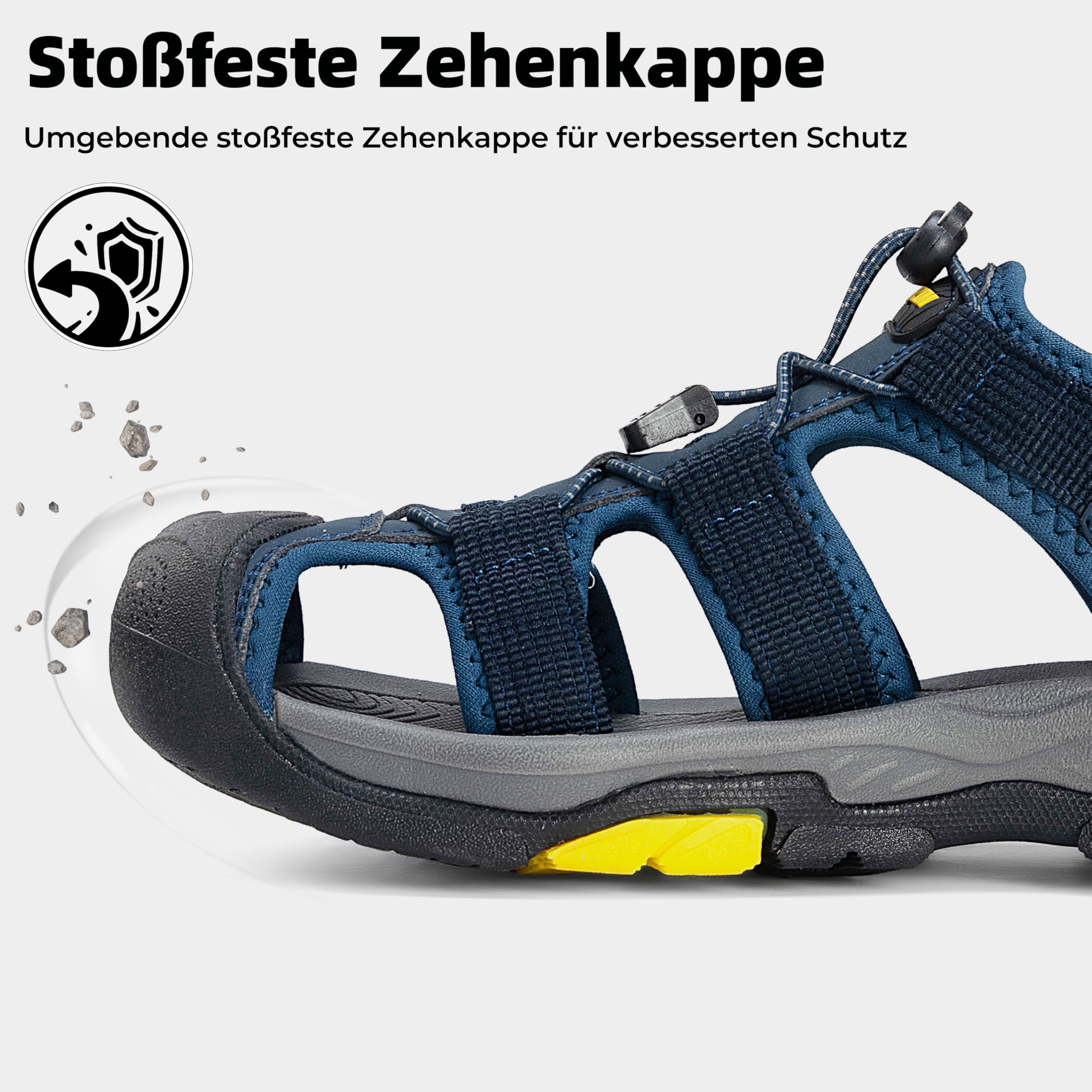Mishansha Geschlossene Sandalen Herren Atmungsaktive Wandersandalen rutschfeste Outdoor Gr.39-46