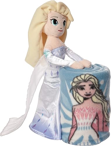Disney Frozen 2 Fabulous Juego de almohada y manta de forro polar con Elsa, 40 pulgadas x 50 pulgadas