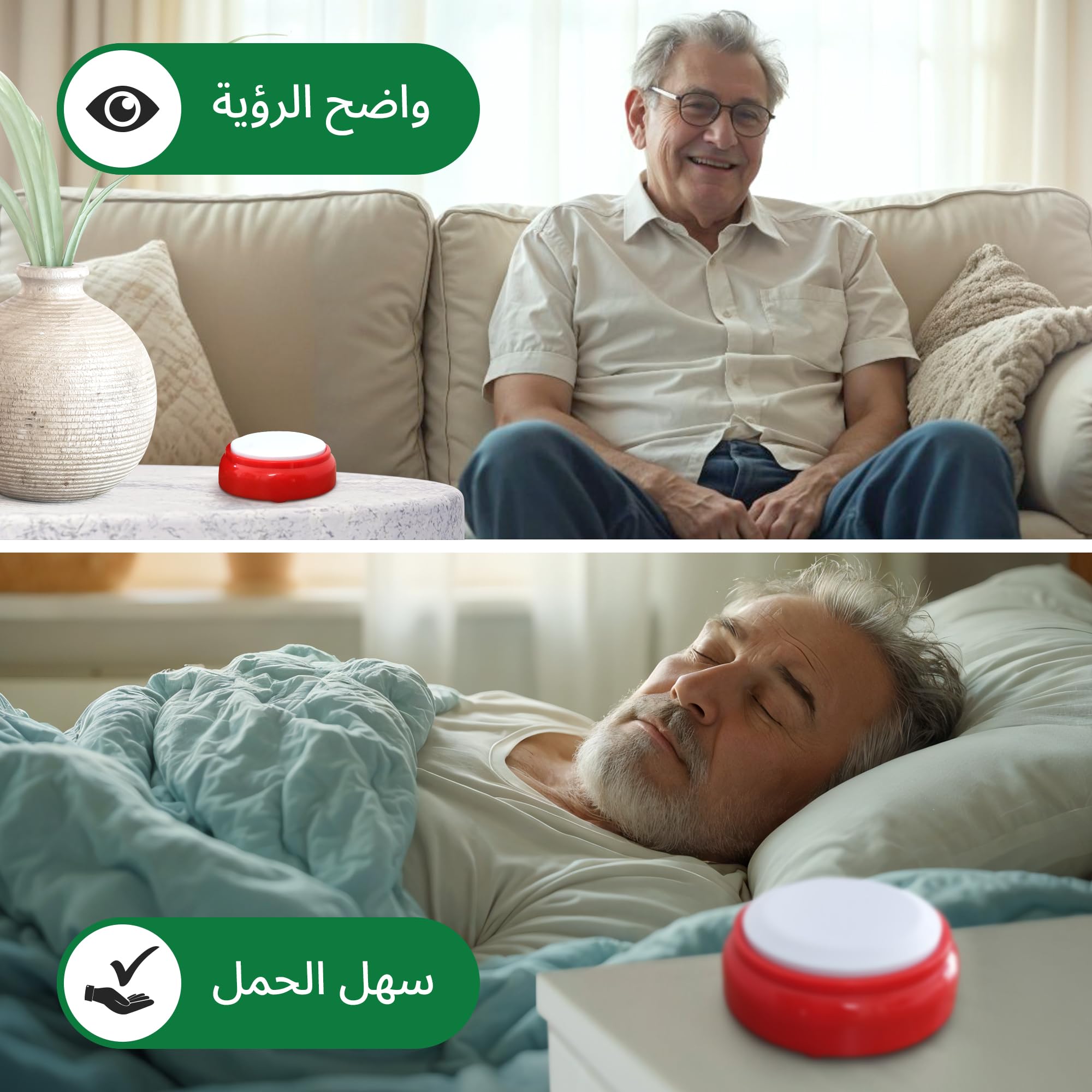 Top Life Orologio Parlante Voce Araba - الساعة العربية الناطقة - per Anziani, Malati di Alzheimer, Ipovedenti o Non Vedenti - Sveglia ad Alta Visibilità, Accento Neutro Nordafricano