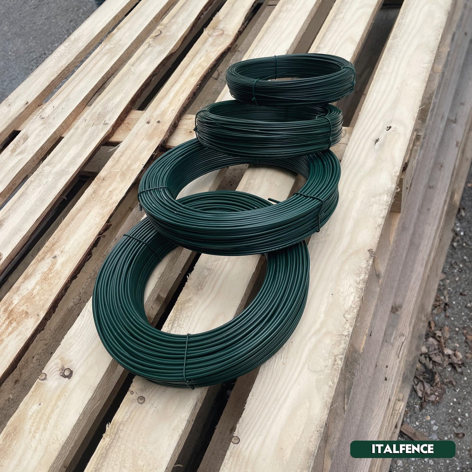 Alambre de hierro plastificado verde para cercados, 100 metros [Ø1,80mm]