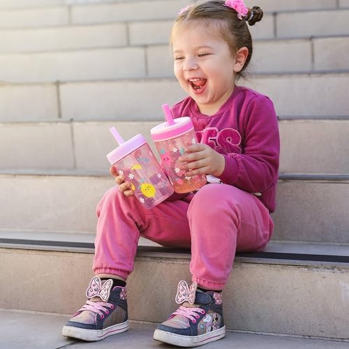 Miniatura 9 de Zak Designs Kelso - Vasos para niños pequeños para viajes o en casa, paquete de 2 vasos de plástico duradero de 15 onzas con diseño a prueba de