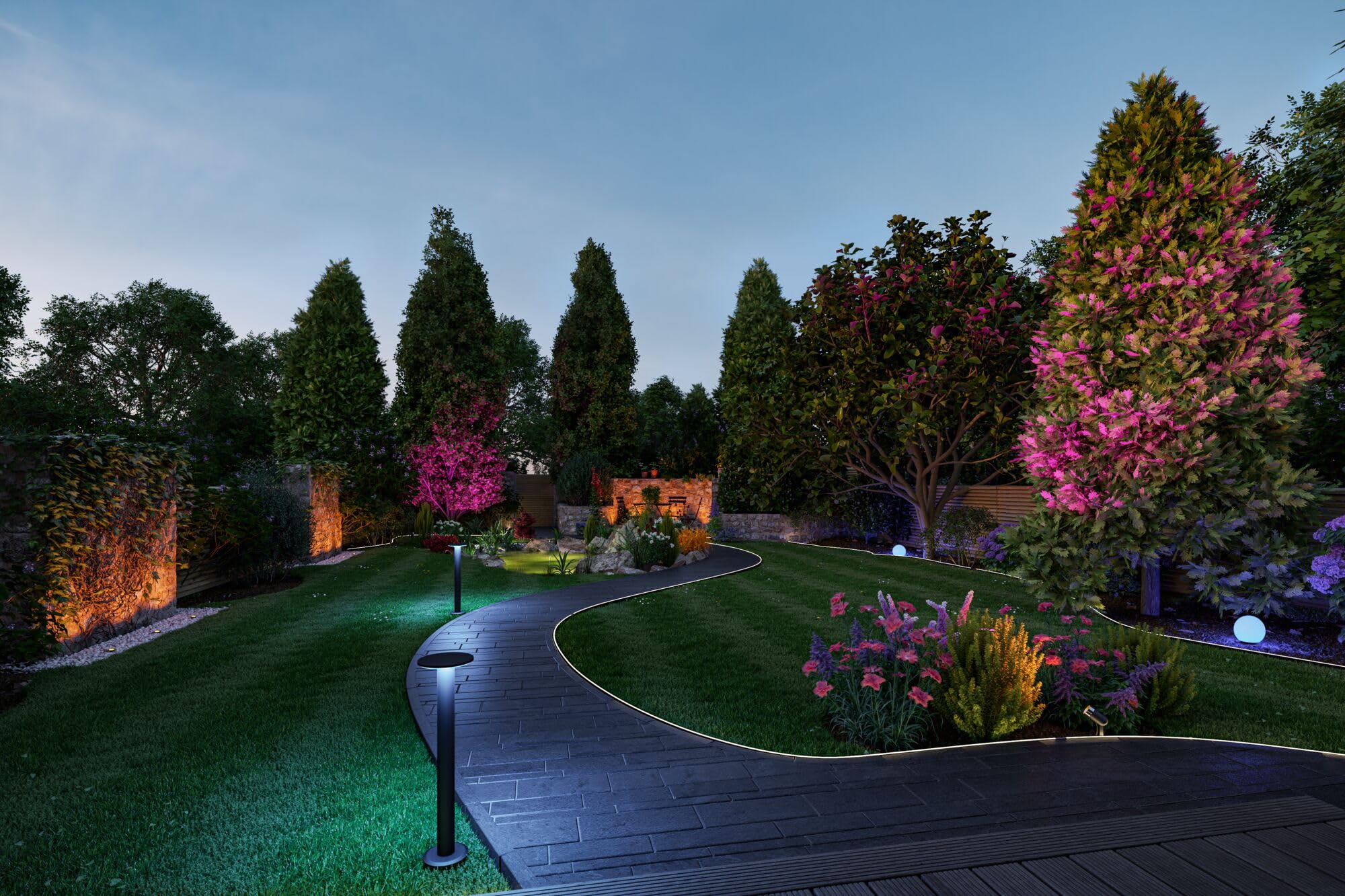 Paulmann 94269 Plug & Shine LED apparecchio per esterni ZigBee Globe RGBW incl. 1 oggetto luminoso dimmerabile da 2,8 Watt IP67 bianco illuminazione da giardino plastica bianco caldo 3000 K