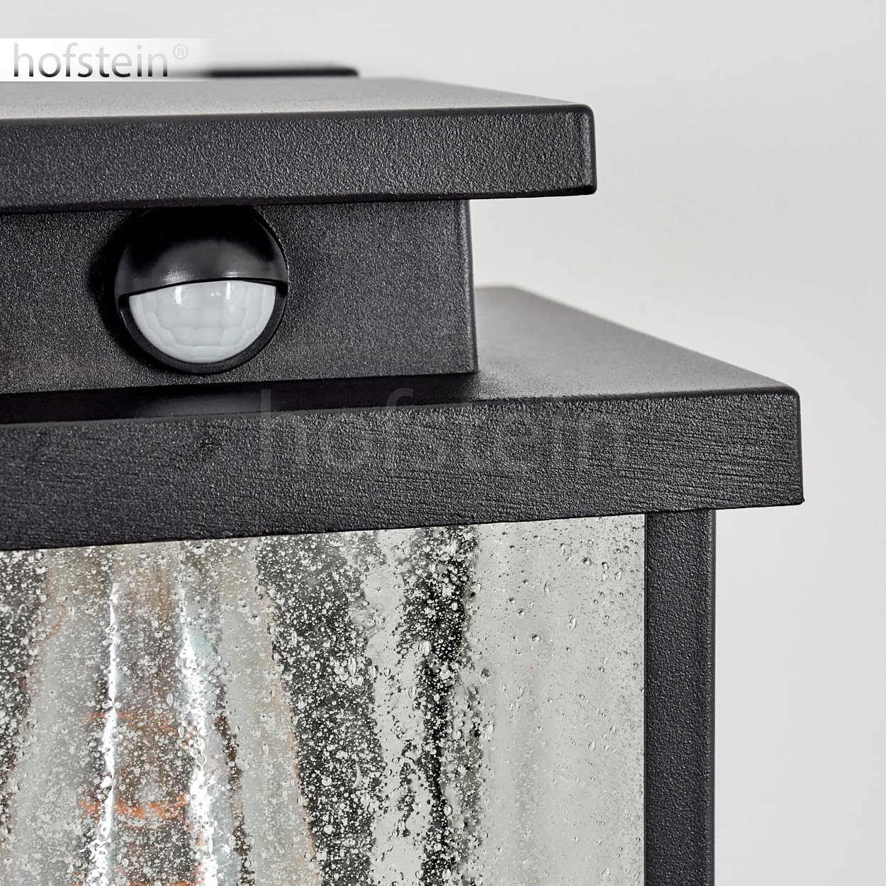 Buitenwandlamp Tieva, moderne wandlamp, metaal/glas in zwart/zilver Buitenwandlamp Tieva, moderne wandlamp, metaal/glas in zwart/zilver