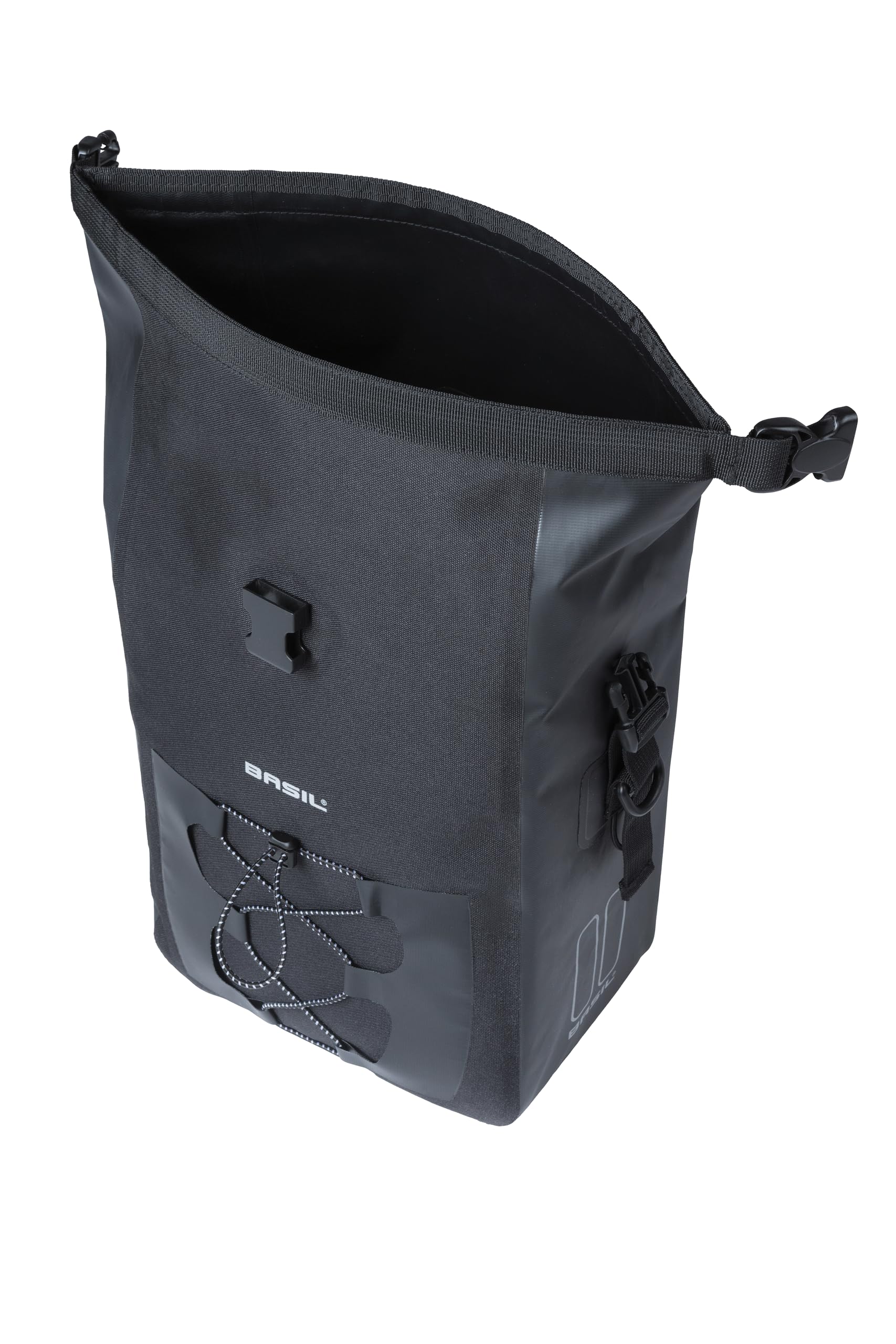 Basil Einzelpacktasche Navigator M schwarz, 24x14x34cm, 14ltr, MIK Studs, 18263