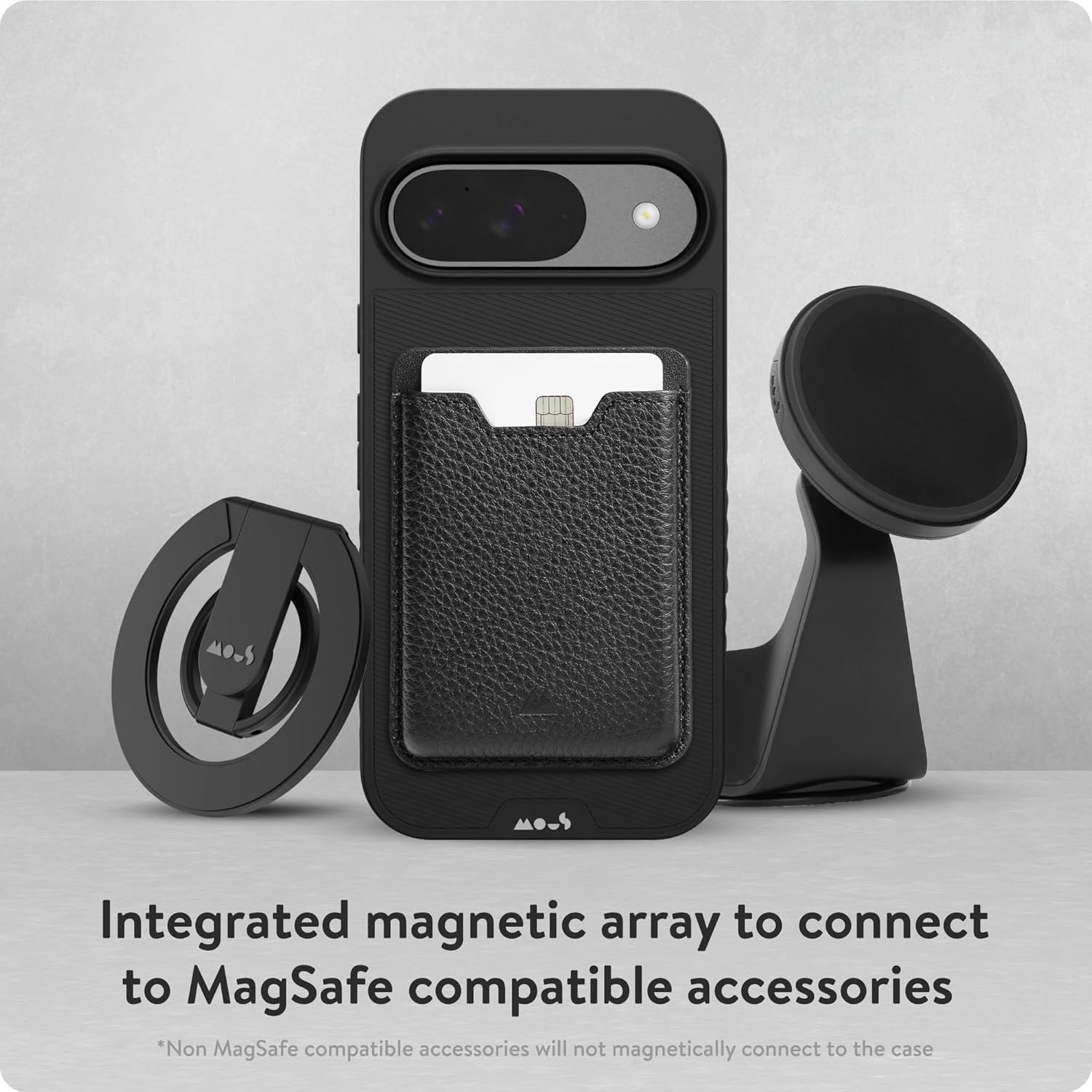 Mous - Intralock Phone Case for Google Pixel 9 - MagSafe Compatible with IntraLock Technology for Mechanical Mounting - Black