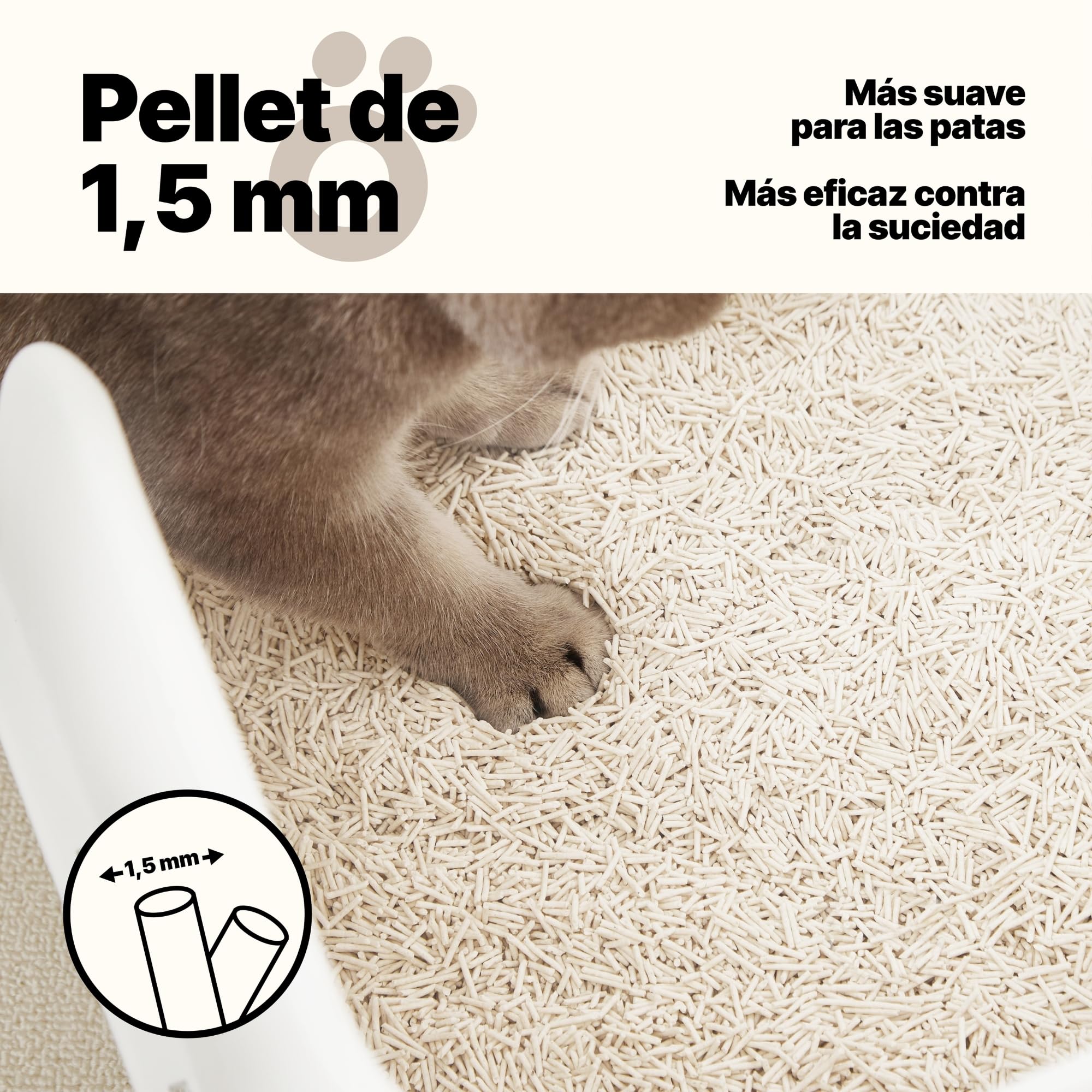 Arena de Tofu para Gatos 10,8 kg - Aglomerante y Vegetal con Fibra de Guisante, 99% Libre de Polvo, Control de Olores, Desechable en el Inodoro, Aroma Vainilla