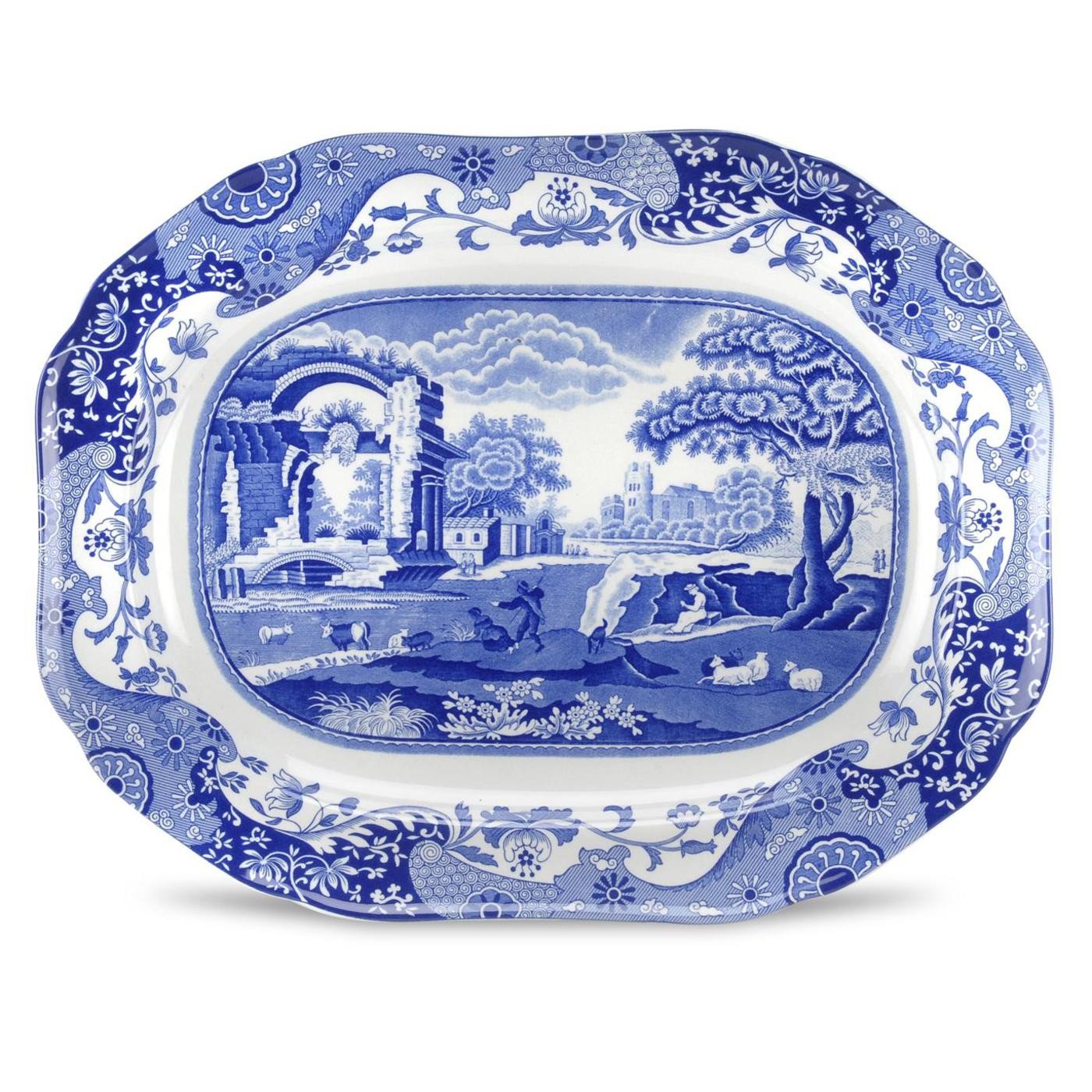 [Default] Blue Italian Dish 37Cm 14