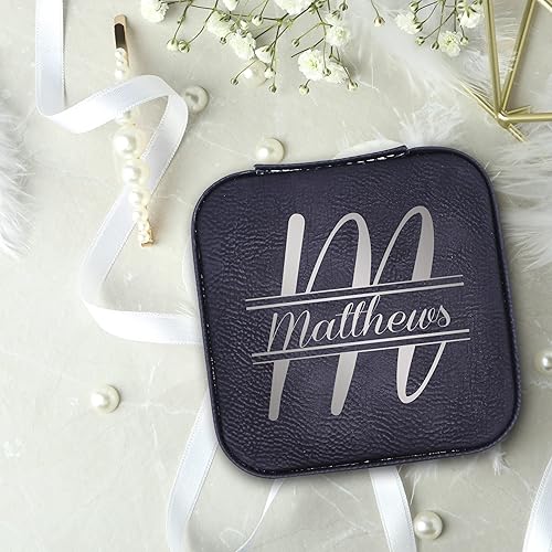 Miniatura 2 de My Personal Memories Joyero organizador personalizado para anillos, pulseras, aretes, perfecto para ella, mamá, esposa, hermana (negro)