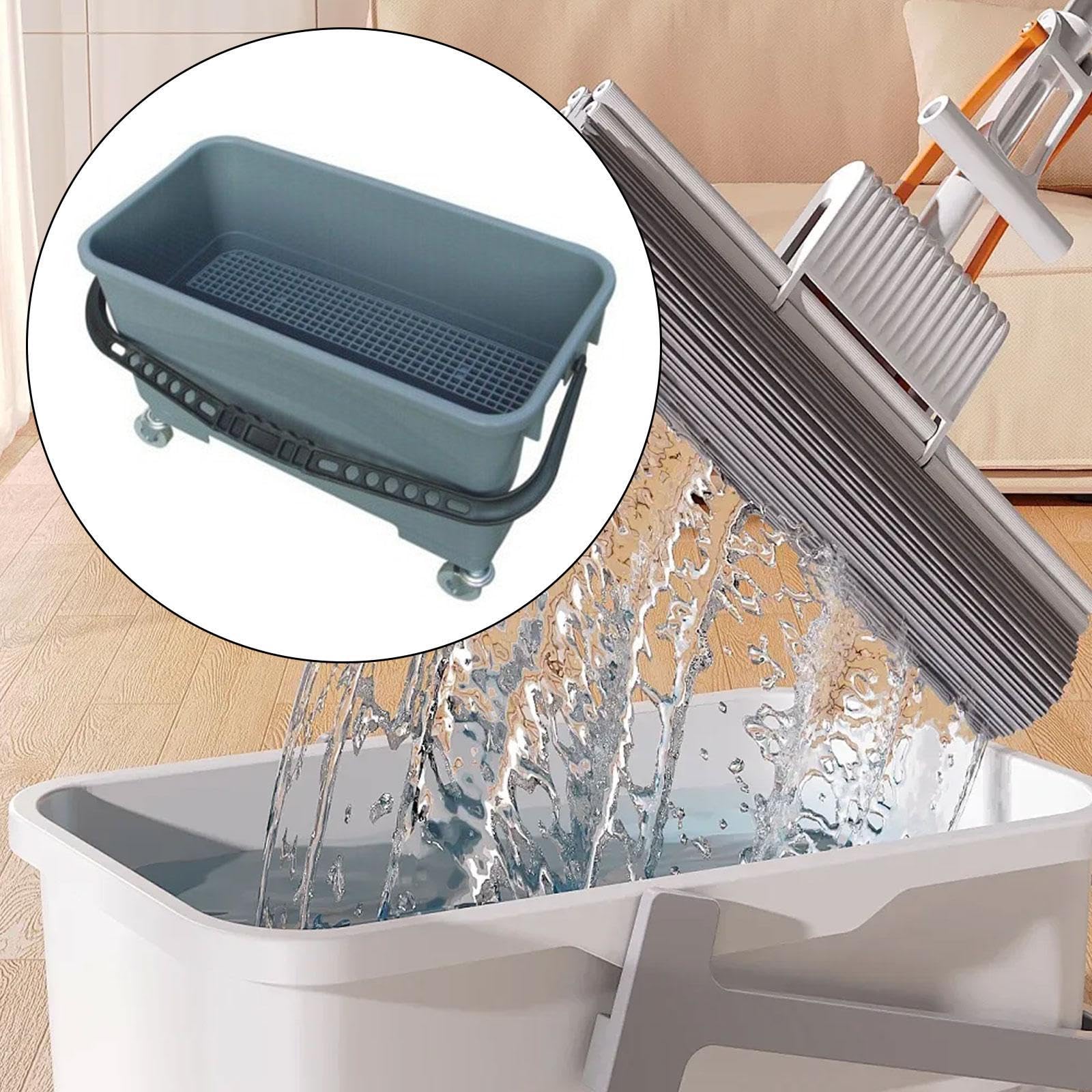 Cubo de con Escurridor, Cubo Portátil, Fácil de, Asa Cómoda, Cubo de Limpieza Profesional para Suelos Y Colegios, Gris, Individual