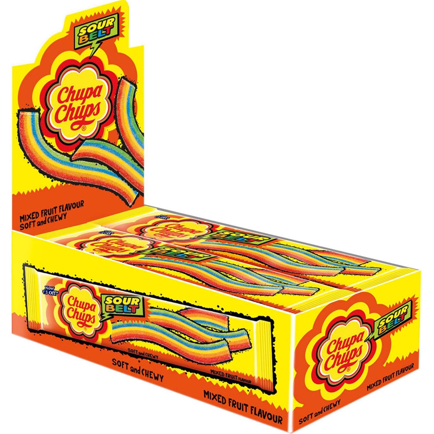 Chupa Chups Sour Belts Chewy Toffee, Mixed Fruit Flavour, 691.2g (12 Units X 57.6g Each) - (Set of 12 Packs) (B01N5WH7V1) Amazon Price History, Amazon Price Tracker