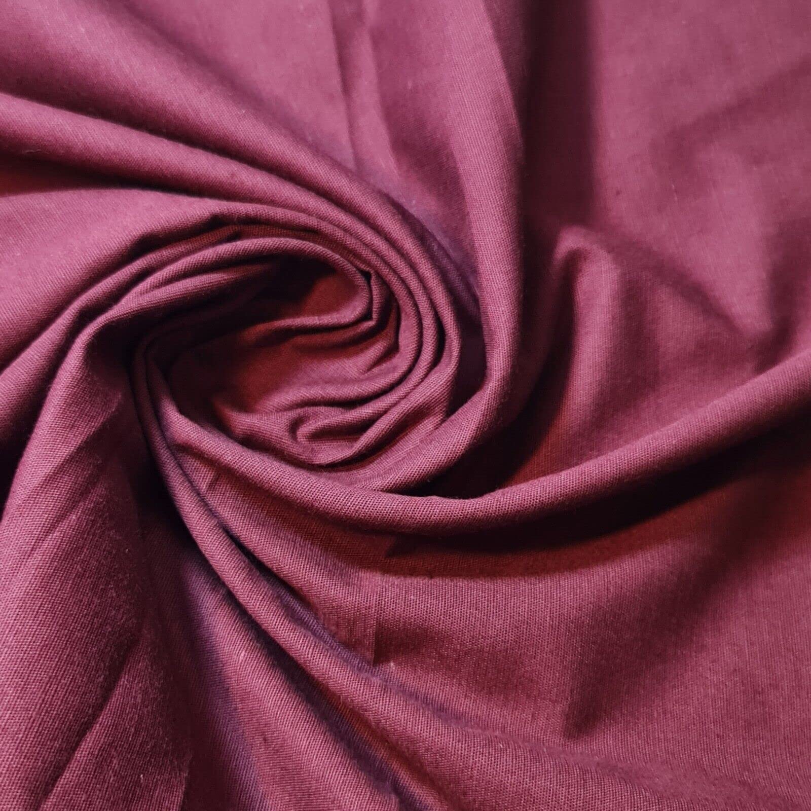 *Clearance* Plain 100% Cotton Linen Fabric Craft Dress Quilting Material 58" (Burgundy)