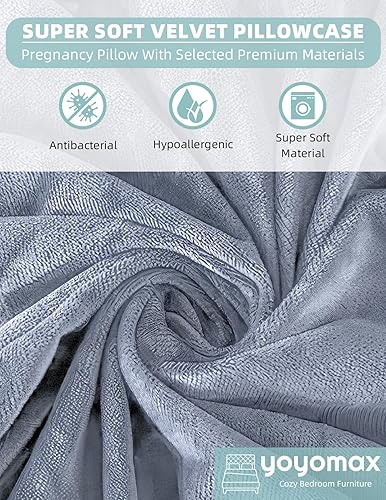 Miniatura 6 de yoyomax Almohadas de embarazo, en forma de U, almohada de maternidad de cuerpo completo, almohada de embarazo de espuma viscoelástica con funda