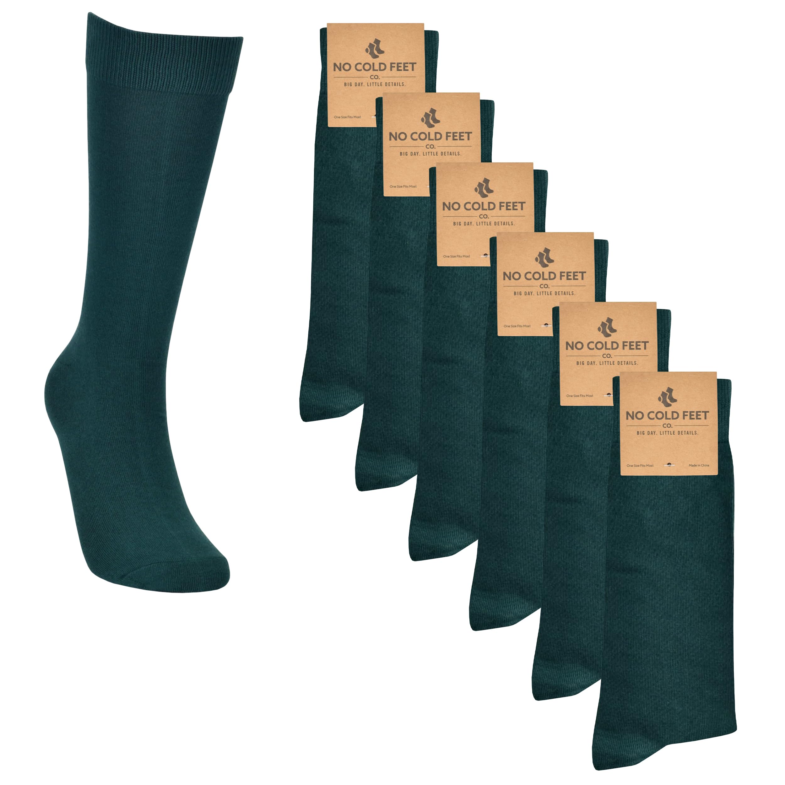 No Cold Feet - Calcetines divertidos y coloridos para hombre, para vestir casual, formal, padrinos de boda, paquete de 6