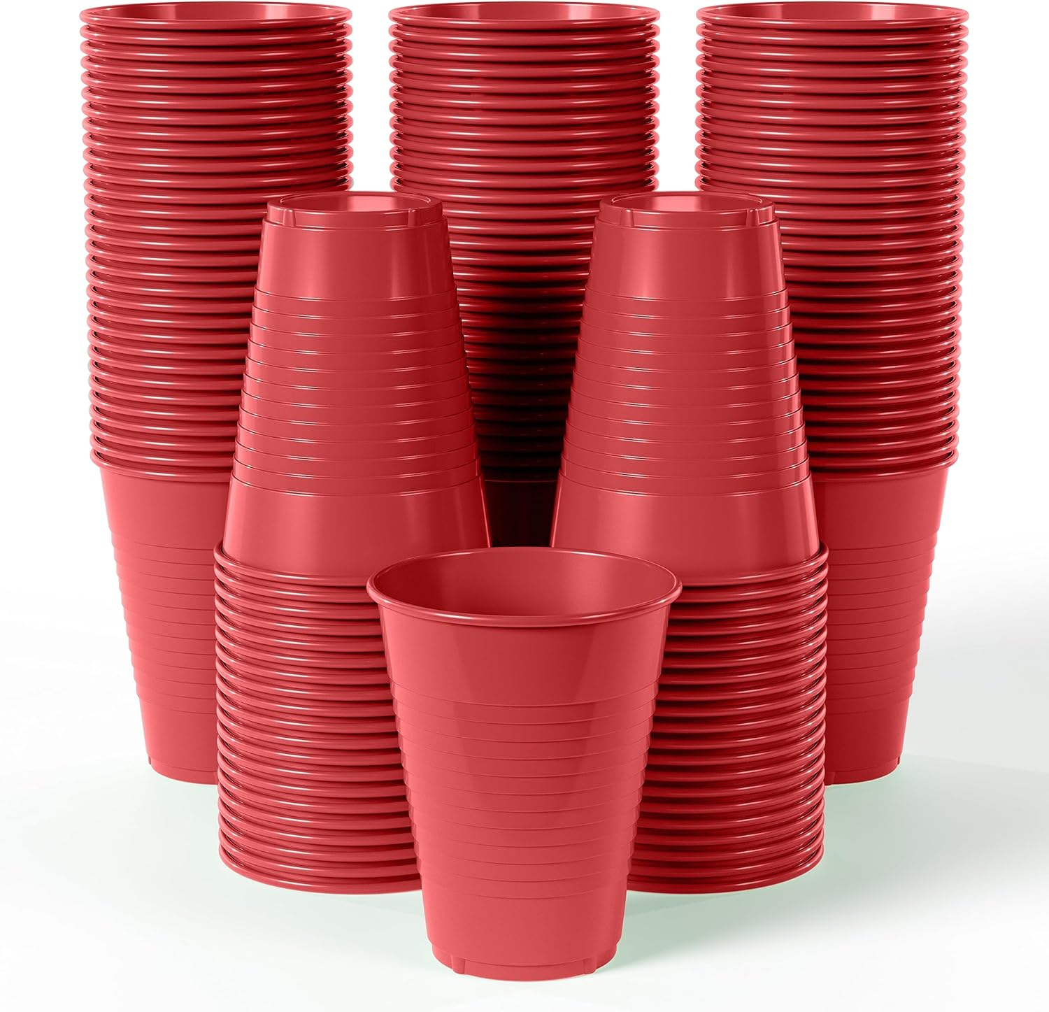 Exquisite Red Disposable Plastic Cups 100 Pack 12 Oz