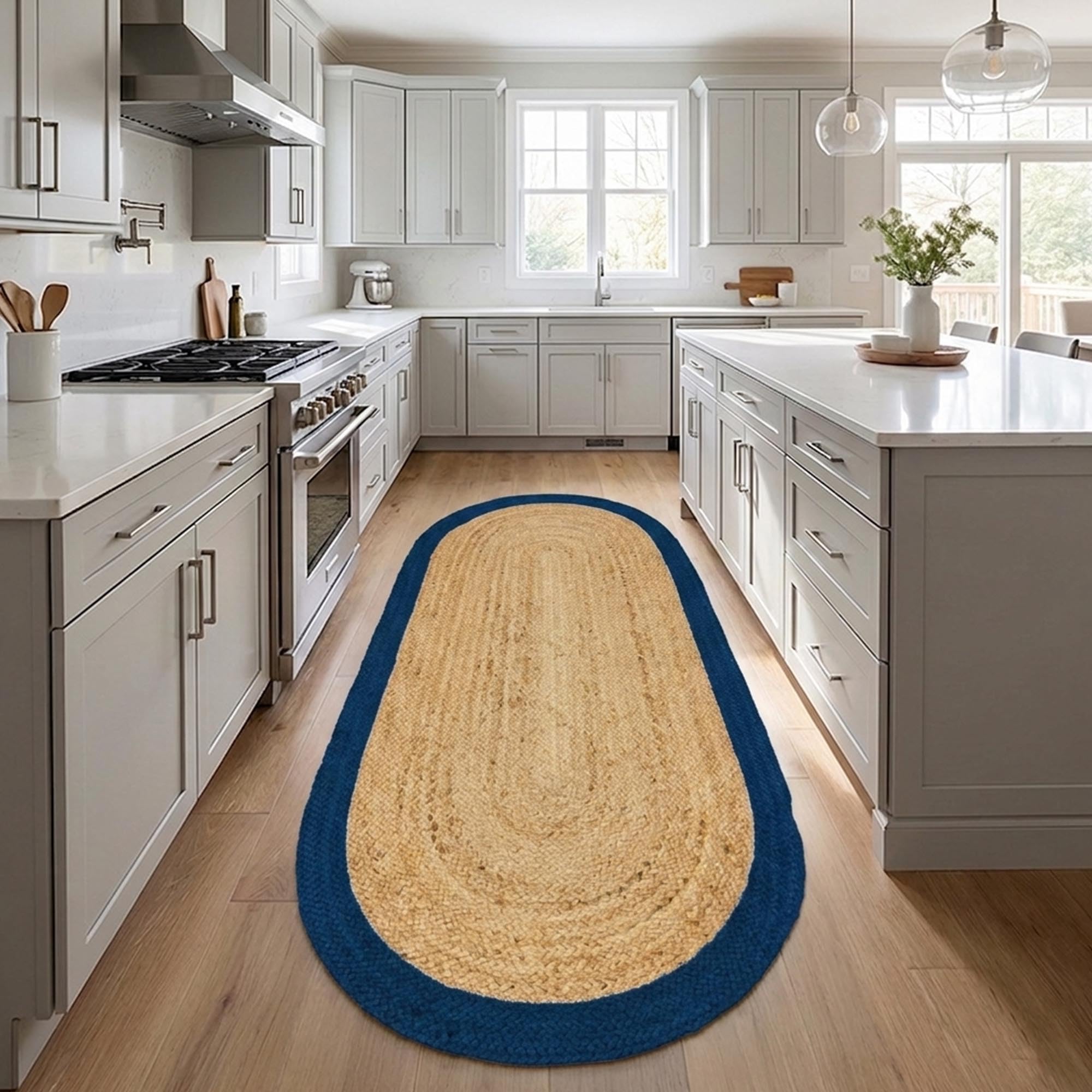 Tapis de couloir en jute pour entrée bohème et balcon chaleureux
