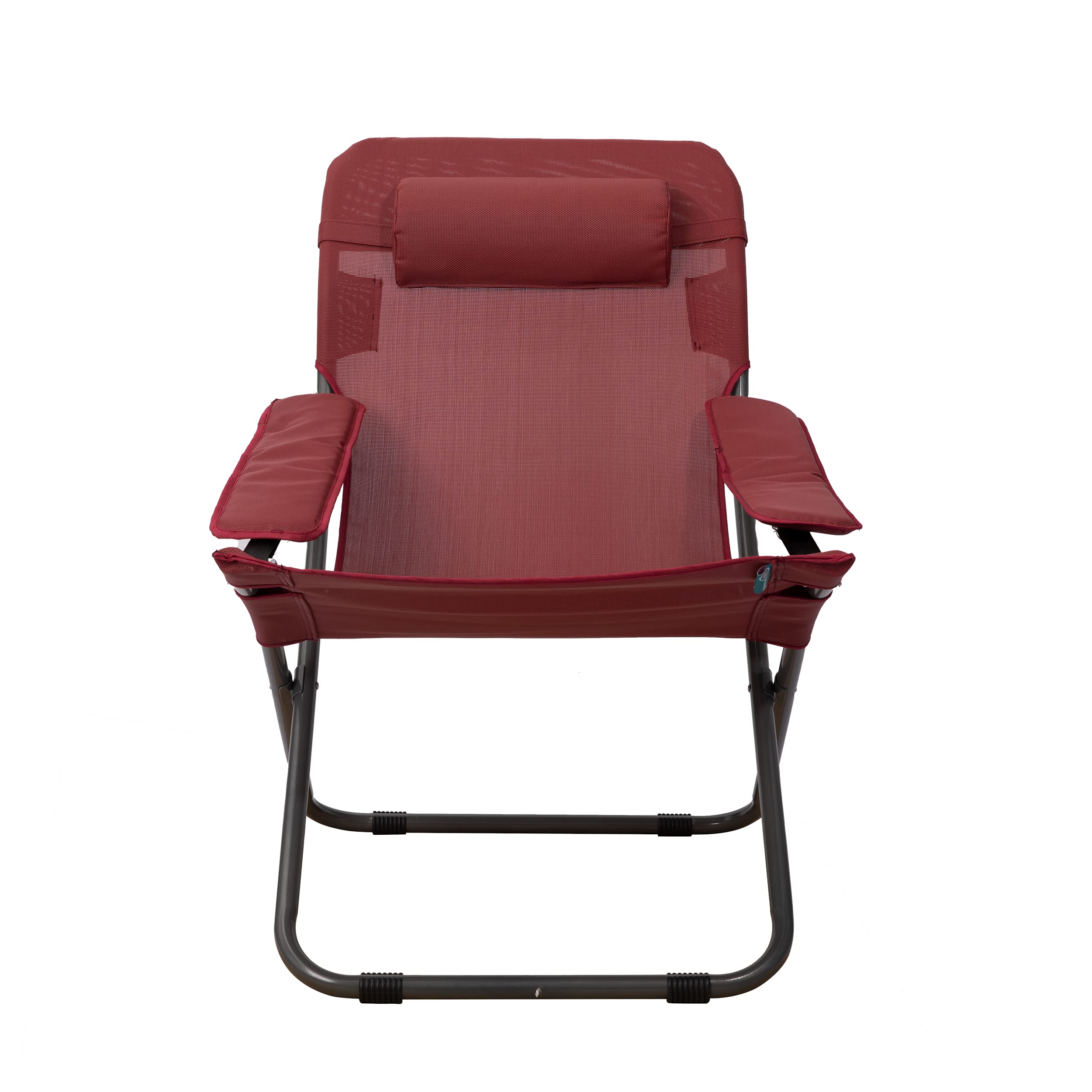 HOMECALL - Silla de camping plegable con respaldo ajustable de textileno 2 × 1, rojo