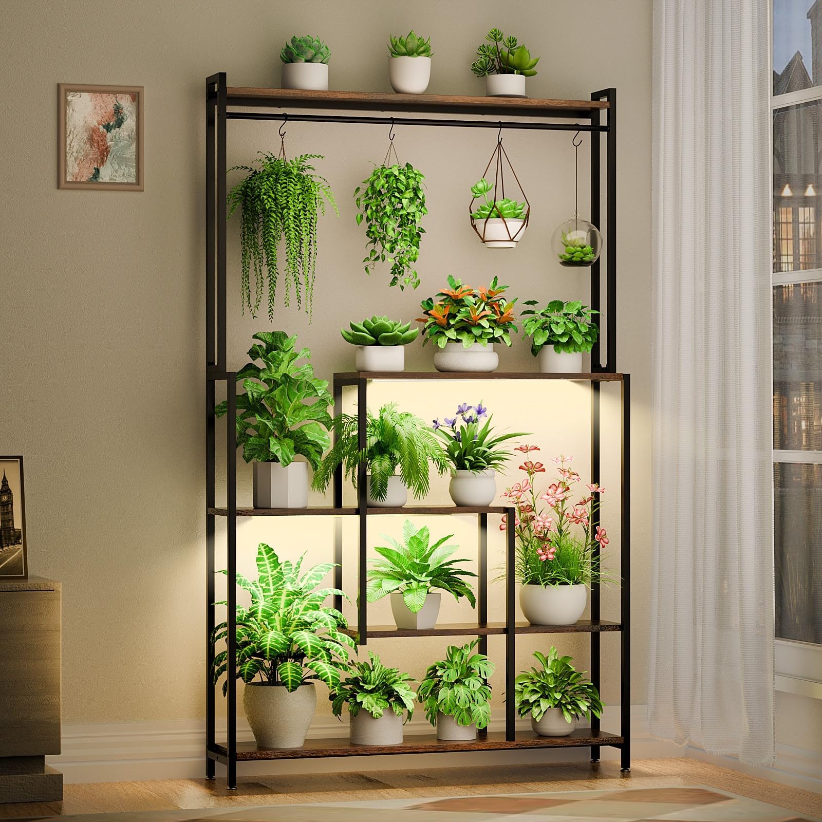 Amazon.com: homegroove Tall Plant Stand Indoor, 6 Tiered Metal Plant ...