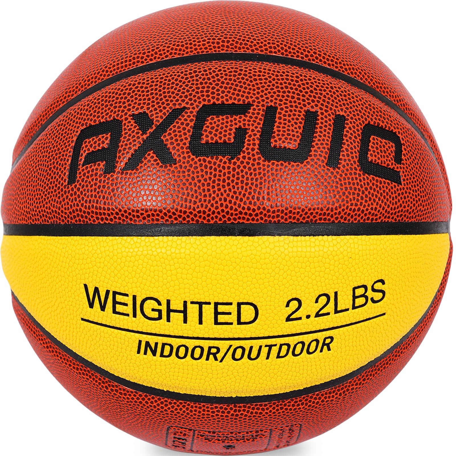 AXGUIQ 2.2LBS Weighted Heavy Training Size 6 Basketball 28.5" Composite Leather Enhances Ball Handling, Dribbling, and Passing Skills Ideal for in & Outdoor Practice (deflated)